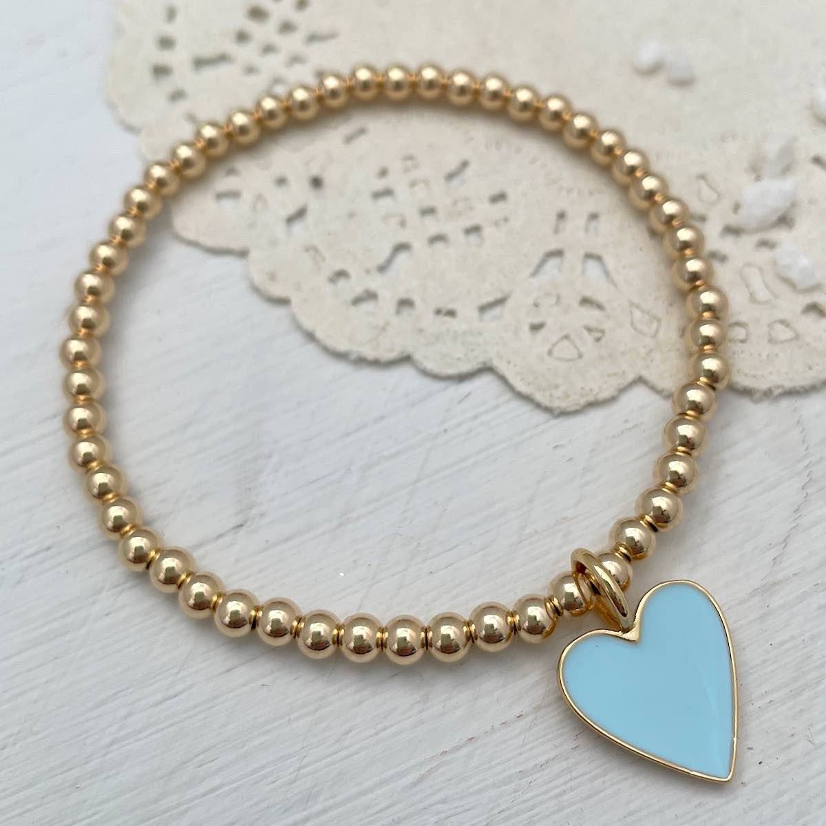 Blue Enamel fashion Heart Bracelet