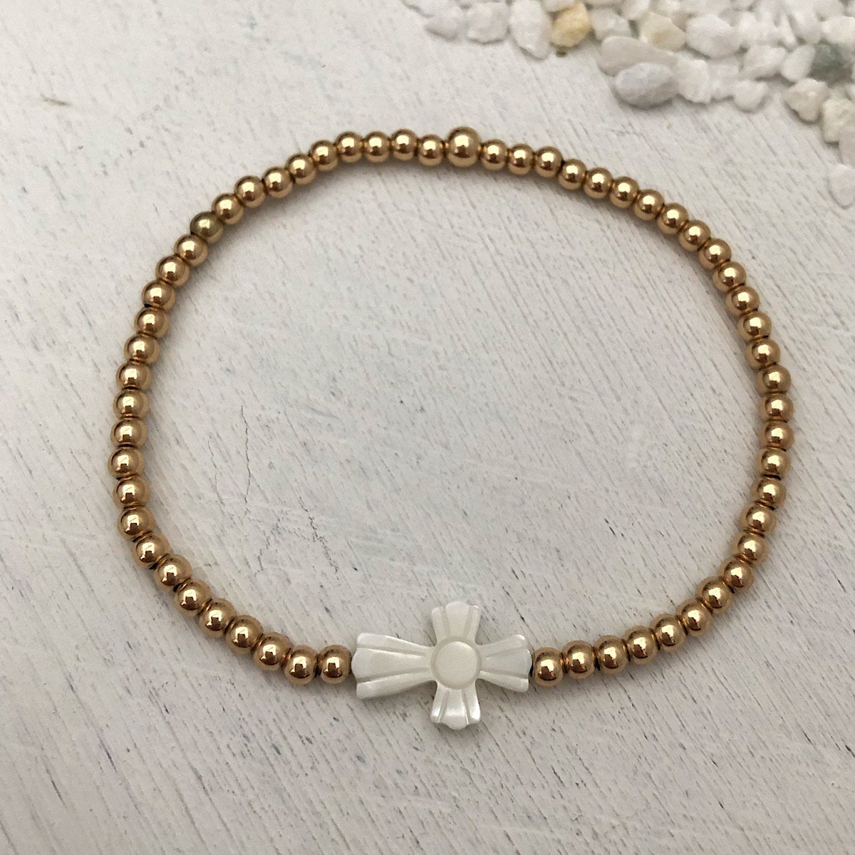 Mother Pearls with Gold Beads Bracelet