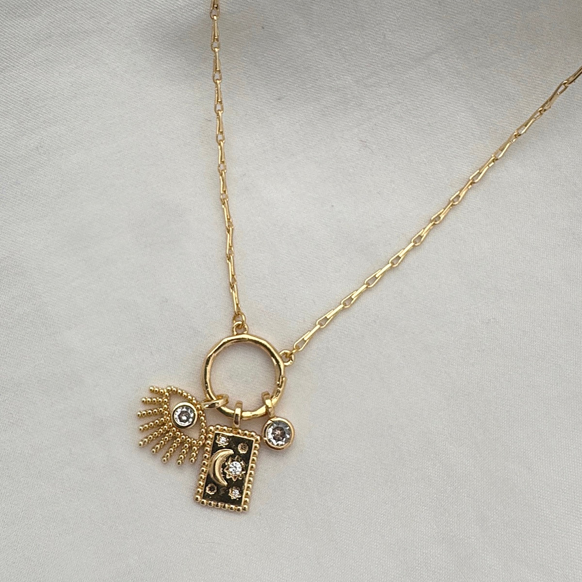 Evil Eye Charm Holder Necklace