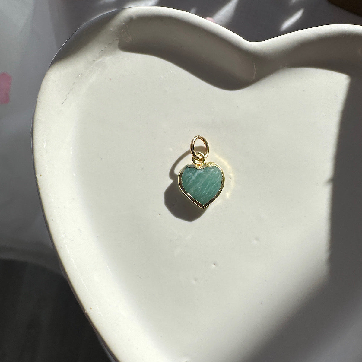 Amazonite Heart Charm