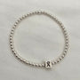 Breast Cancer Ribbon Free Floating Charm Bead Bracelet Sterling Silver