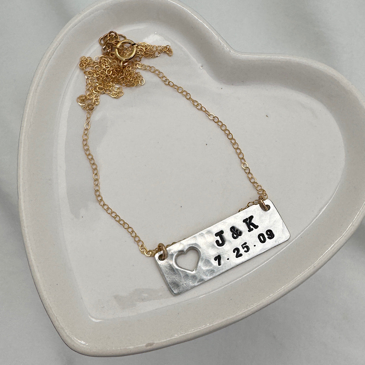 Open Heart Bar Necklace