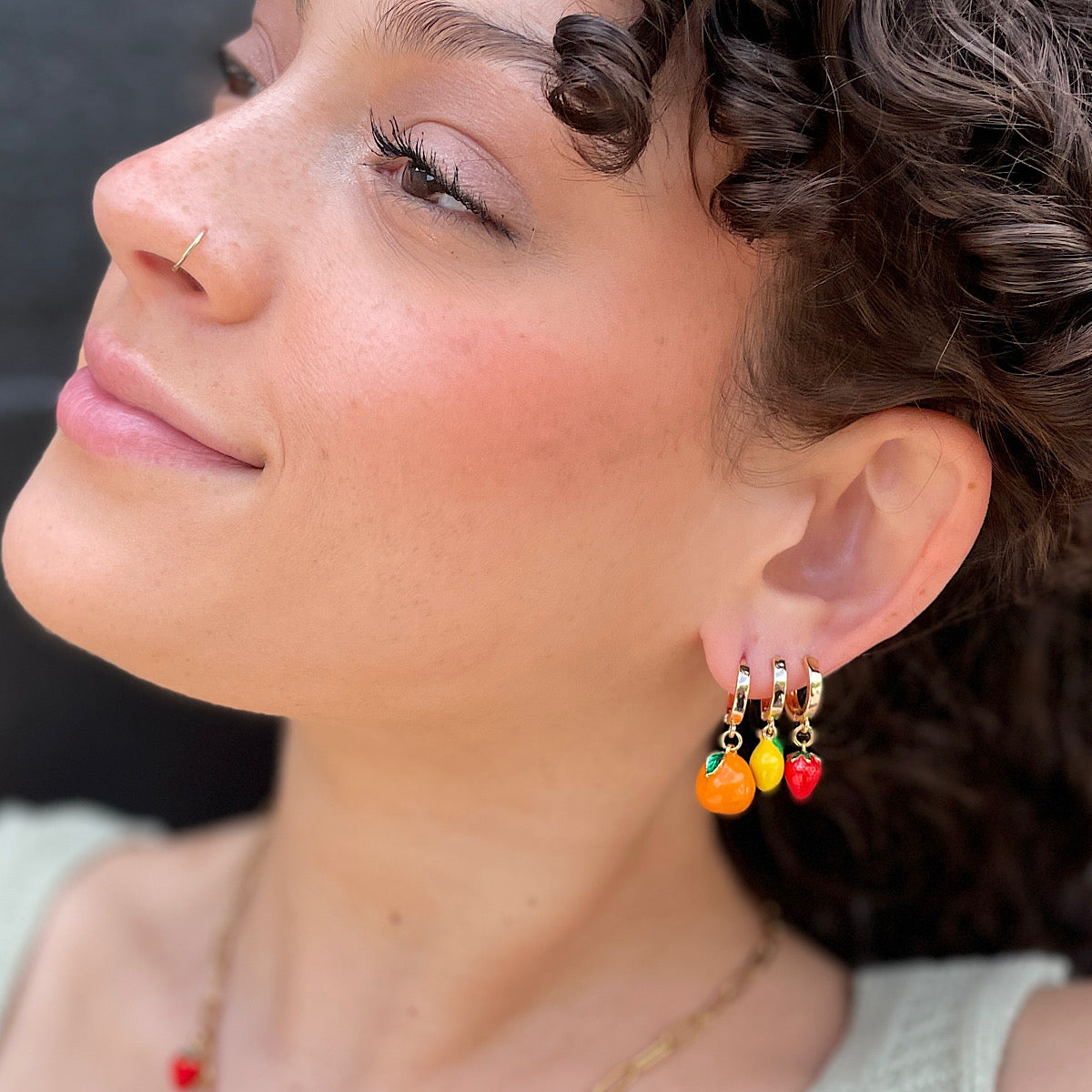 Fruit Hoop Earrings