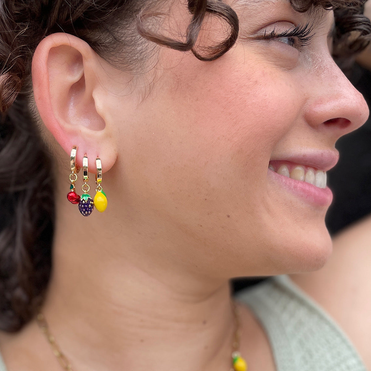 Fruit Hoop Earrings