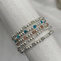 Gemstone 3mm Sterling Silver Bead Bracelet