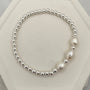 3 Baroque Pearl Bead Bracelet Sterling Silver