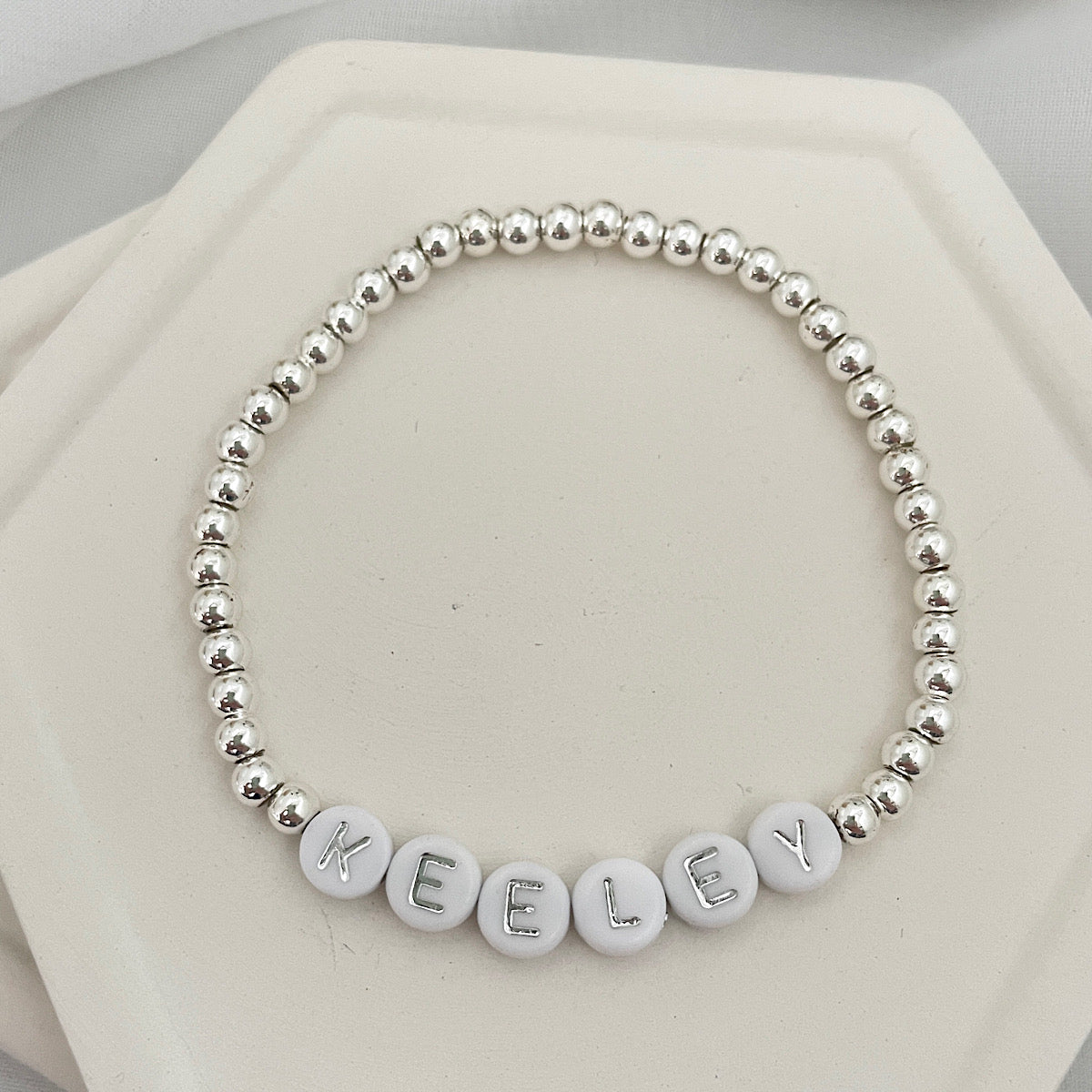 Alphabet Bead Bracelet Sterling Silver