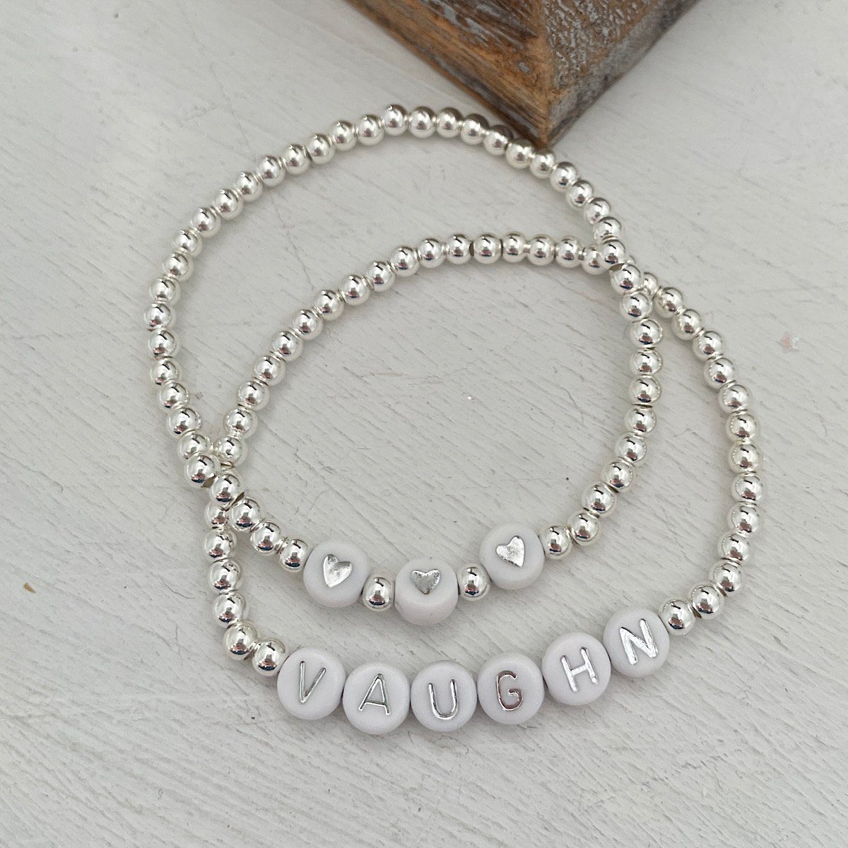 Alphabet Bead Bracelet Sterling Silver