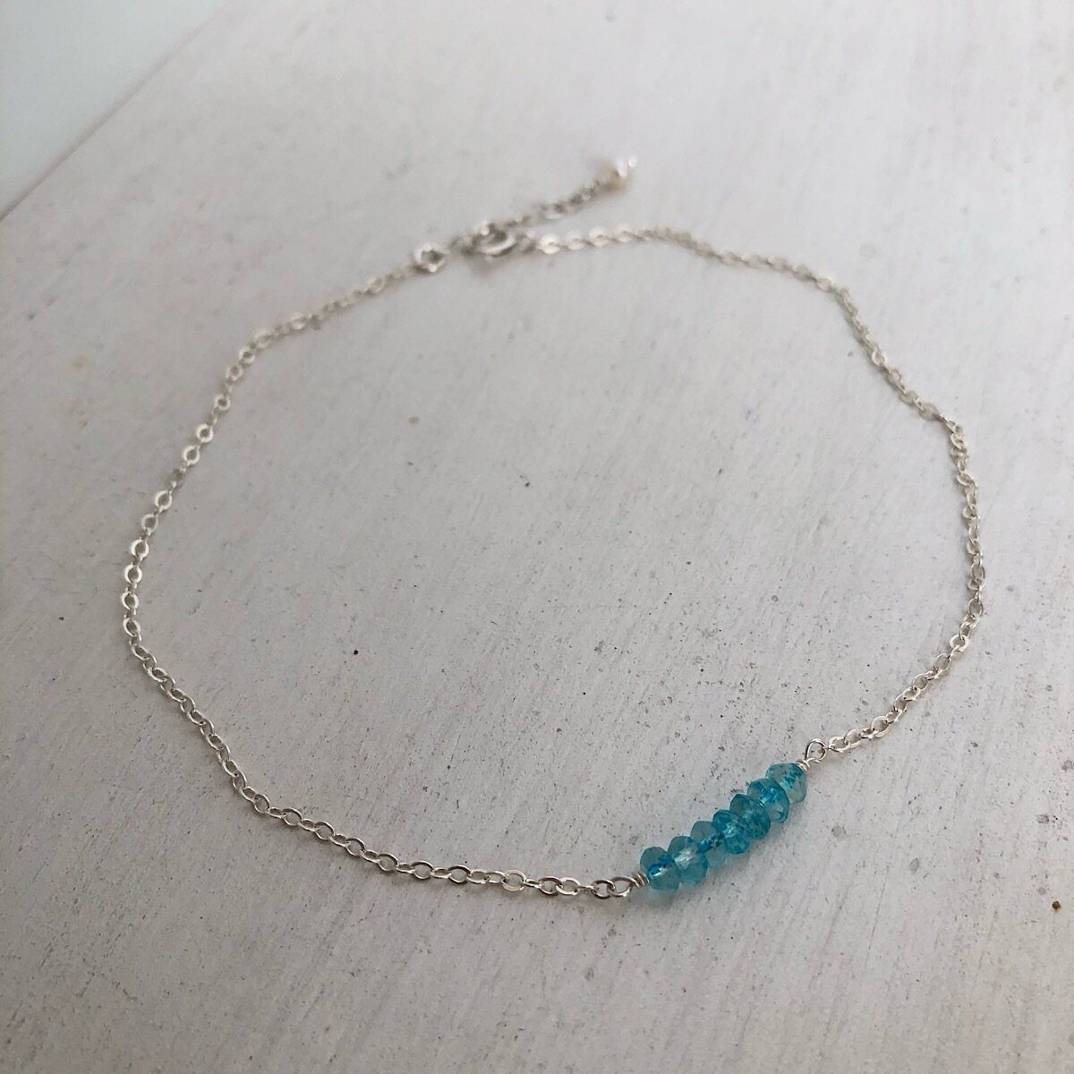 Blue Topaz Anklet - IsabelleGraceJewelry