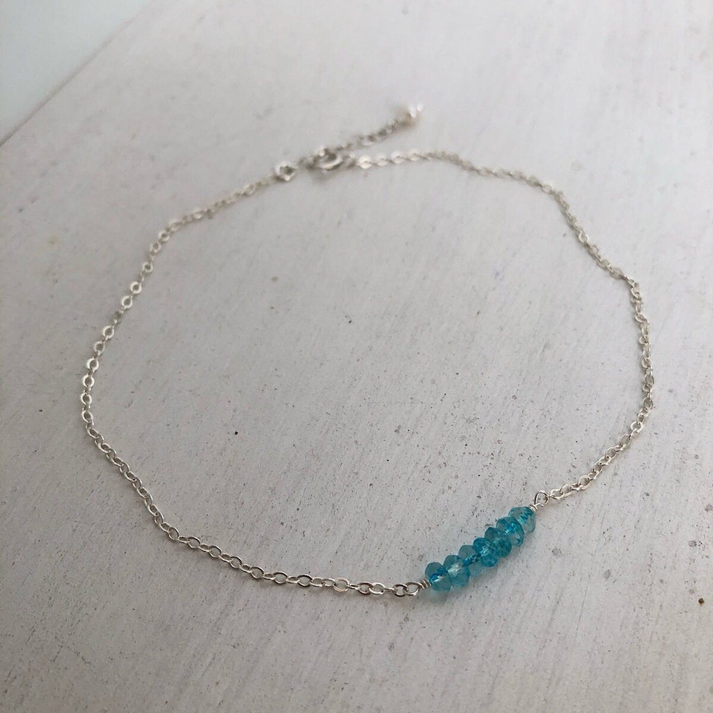 Blue topaz online ankle bracelet