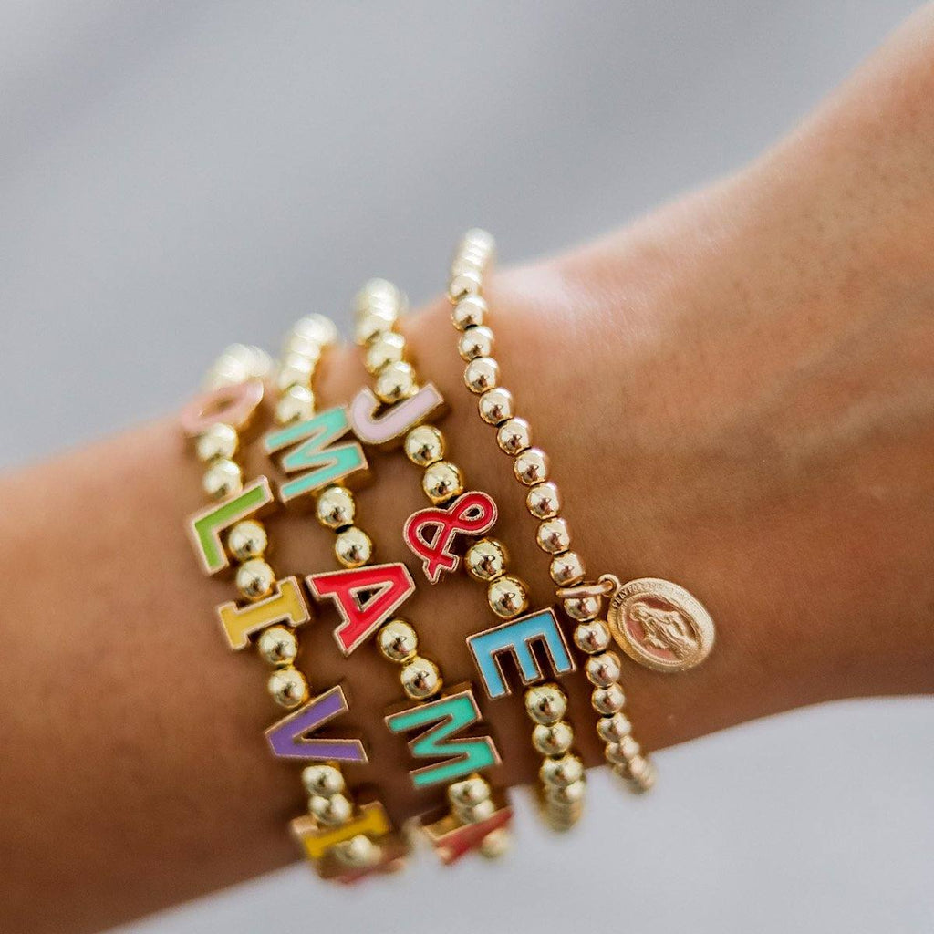 26 colorful letter beads bracelet jewelry
