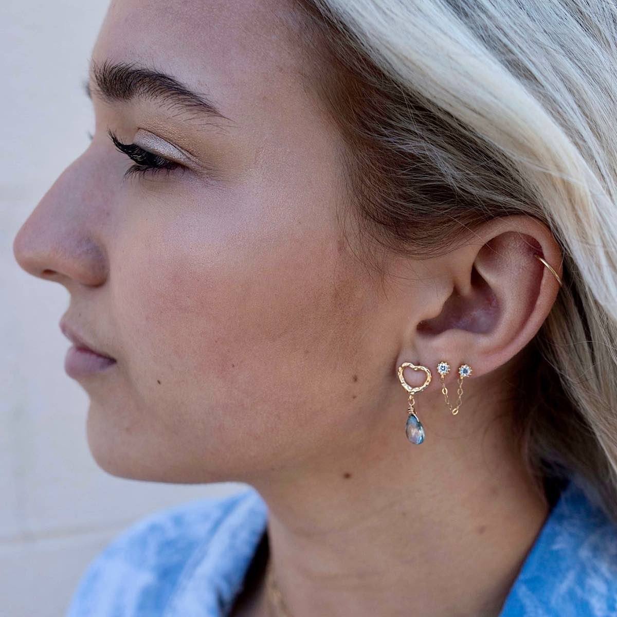 Dainty Heart Mystic Drop Earring