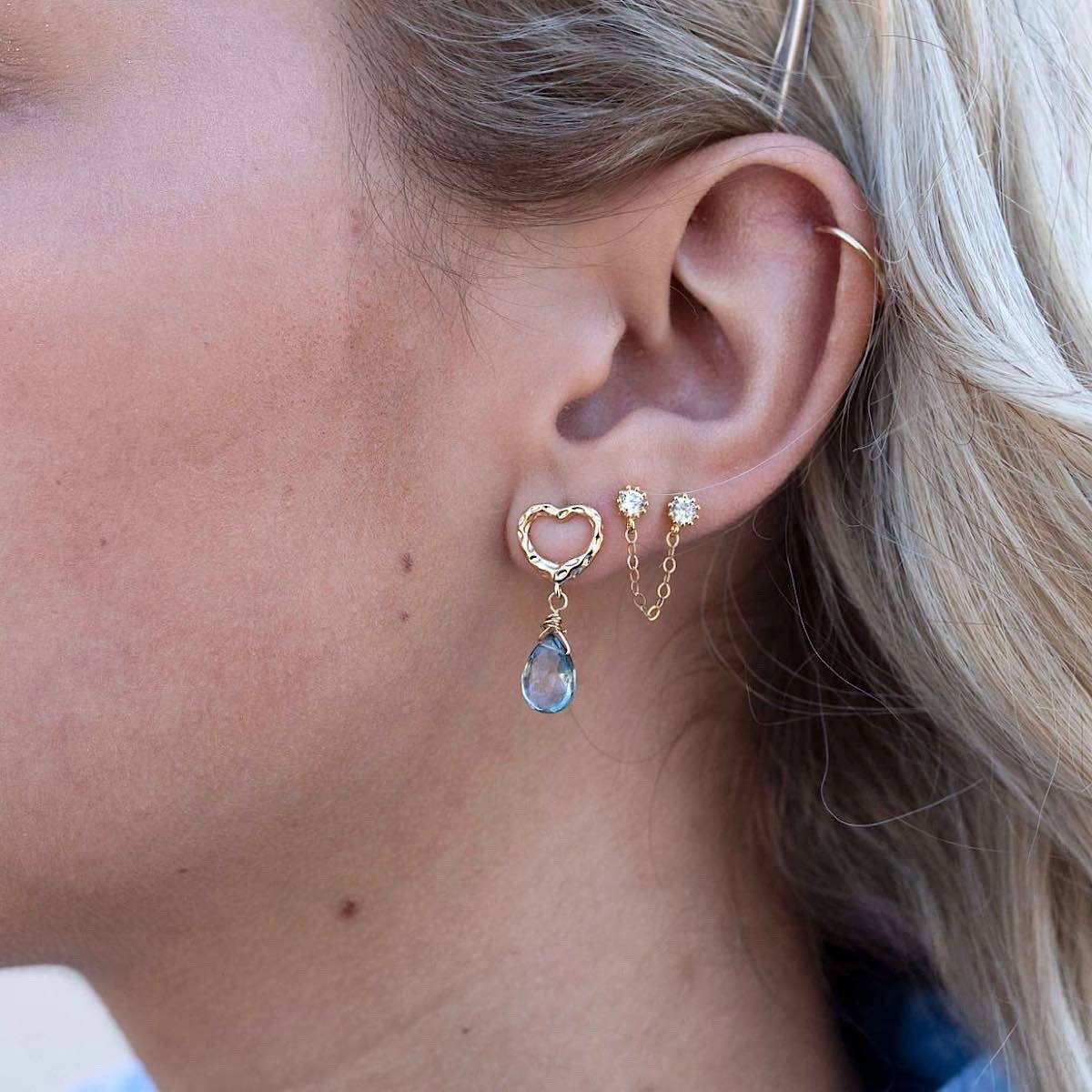 Dainty Heart Mystic Drop Earring