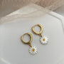 Daisy Drop Hoop Earrings