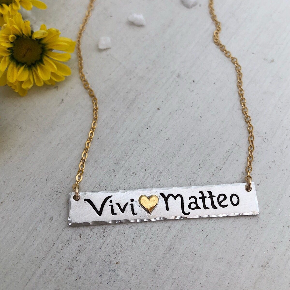 Double Name Bar Necklace - IsabelleGraceJewelry