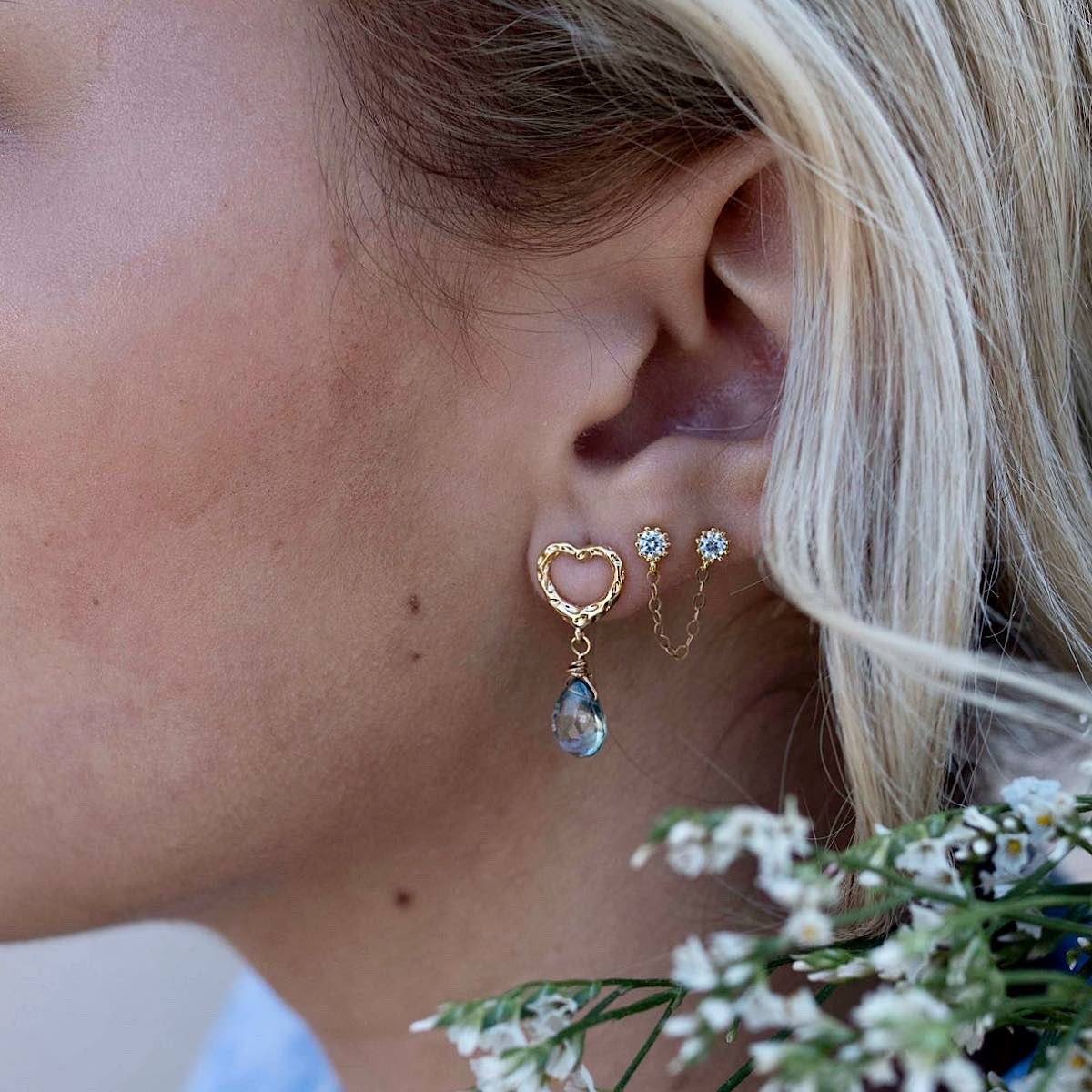 Draped Double CZ Earring