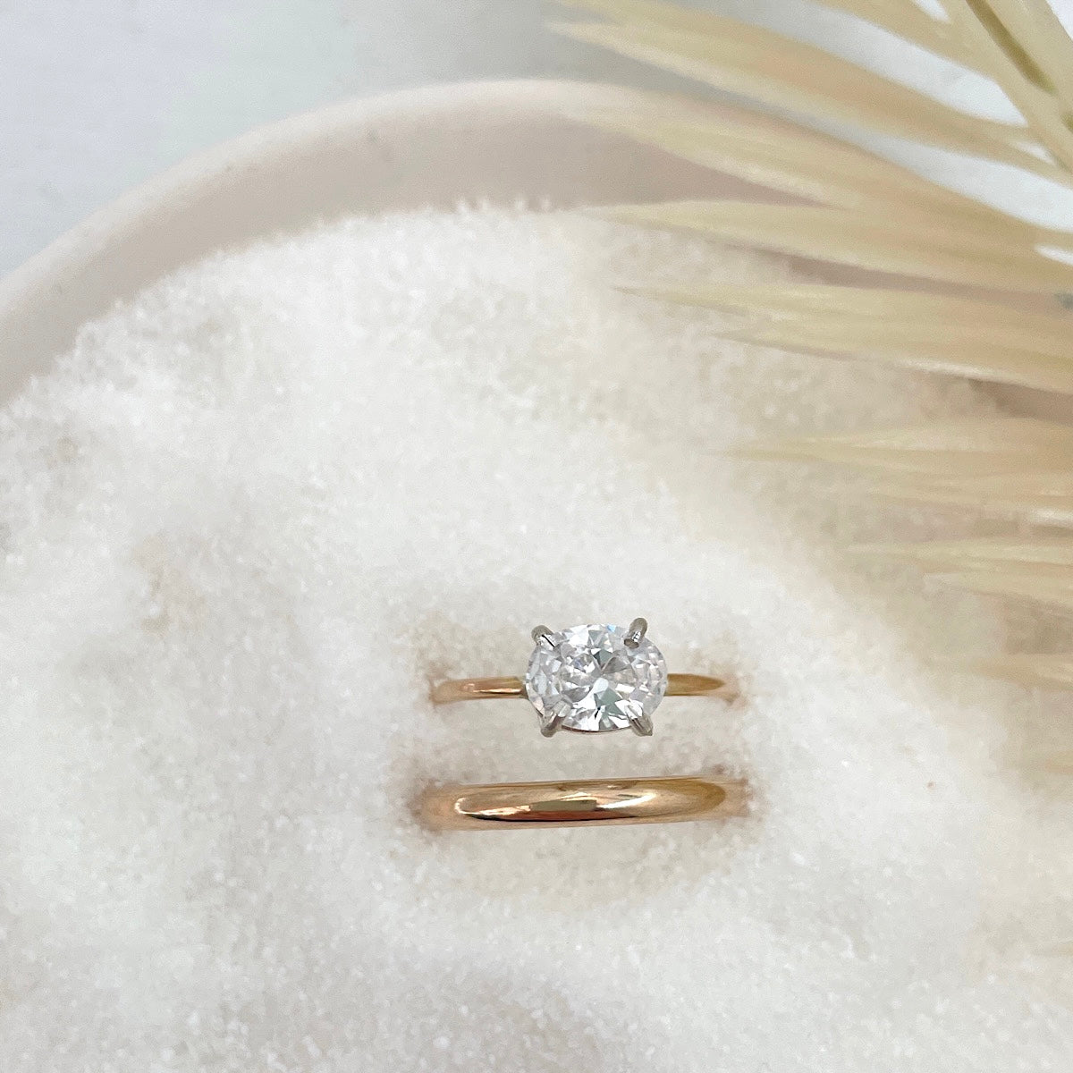 East West Oval Solitaire Ring