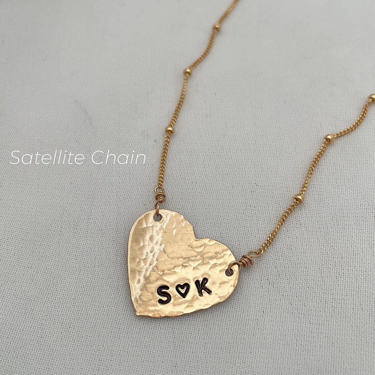 Hammered Personalized Heart Necklace