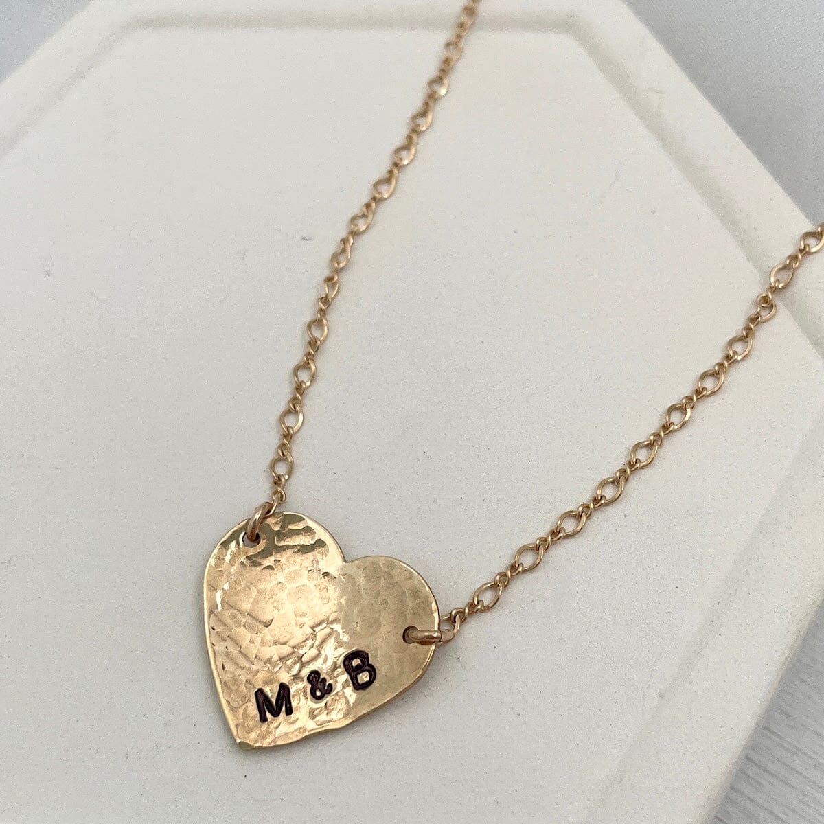 Hammered Personalized Heart Necklace