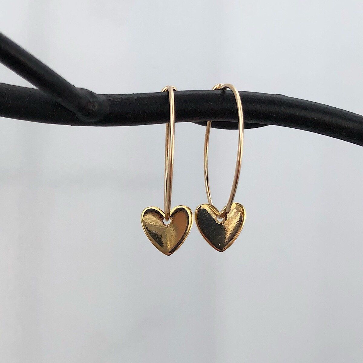 Heart Hoop Earrings - IsabelleGraceJewelry