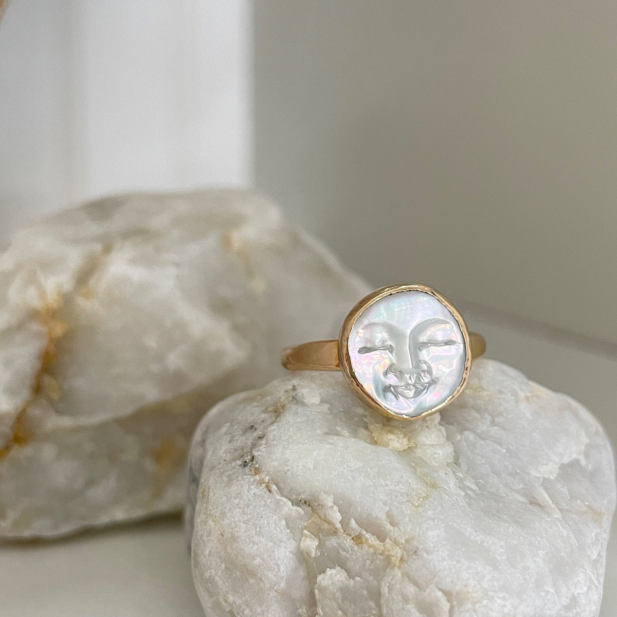 Moon Face Ring