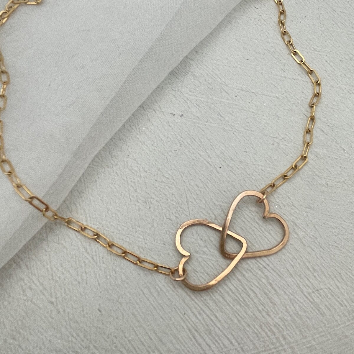 Interlocking Heart Paperclip Necklace