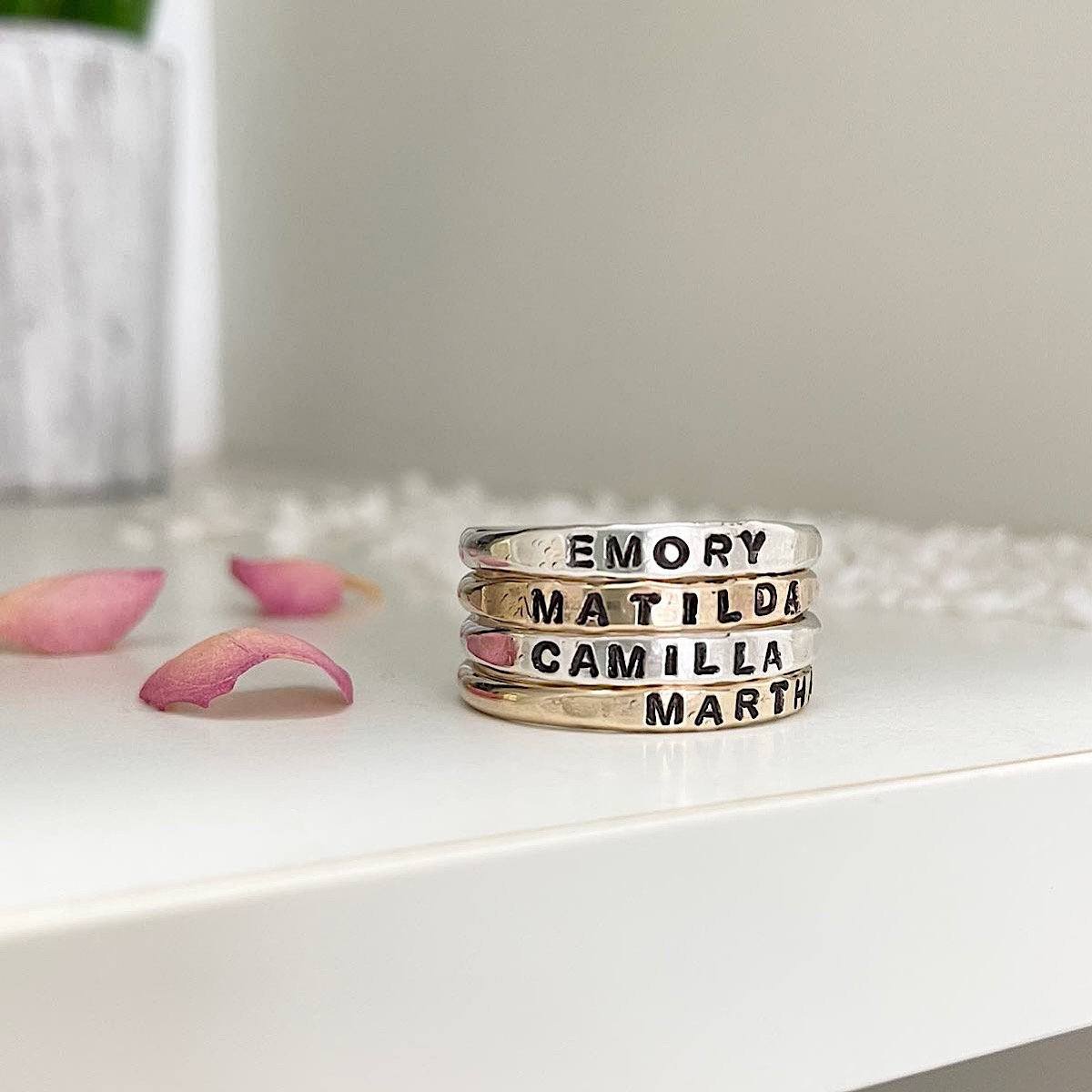 Little ID Personalized Stacking Ring