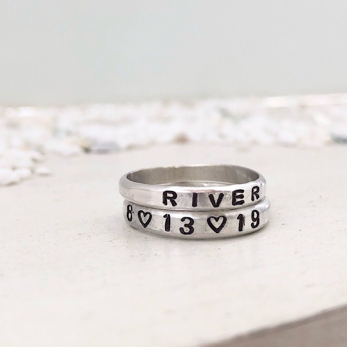 Little ID Personalized Stacking Ring - IsabelleGraceJewelry