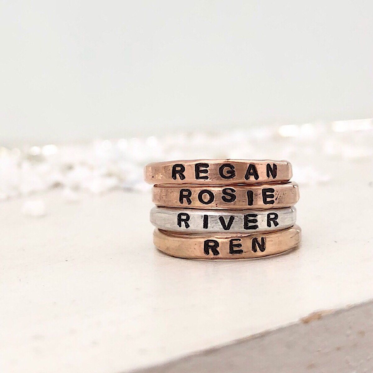 Little ID Personalized Stacking Ring - IsabelleGraceJewelry