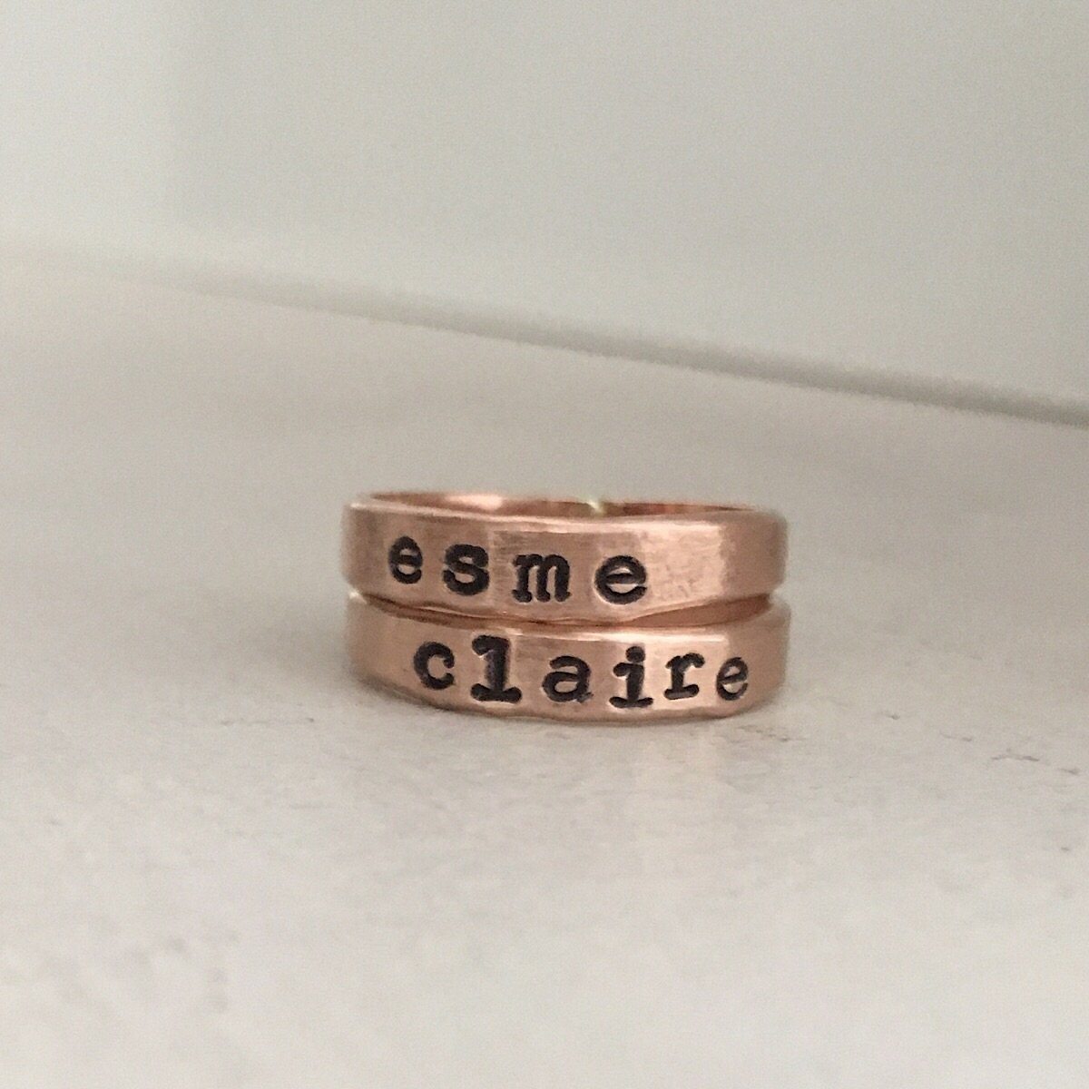 Personalized Stacking Ring  Rose Gold  - IsabelleGraceJewelry