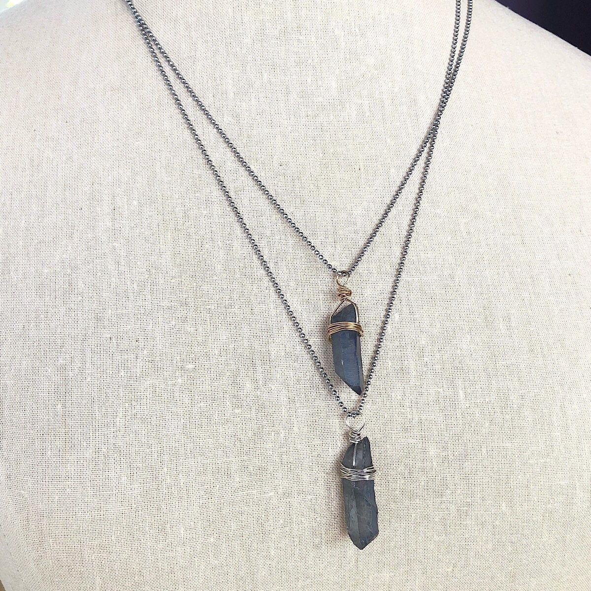 Raw Wrapped Crystal Necklace  - IsabelleGraceJewelry