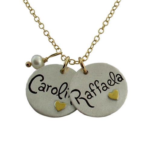 Script Name Charm w/ Gold Heart  - IsabelleGraceJewelry