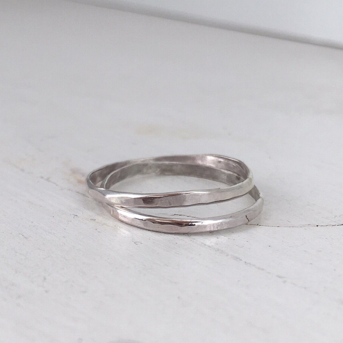 Skinny Stacking Hammered Ring Silver – IsabelleGraceJewelry