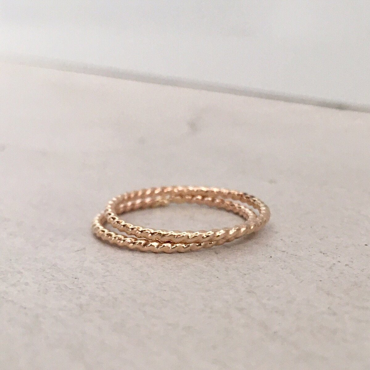 Skinny Stacker Twist Ring Gold  - IsabelleGraceJewelry