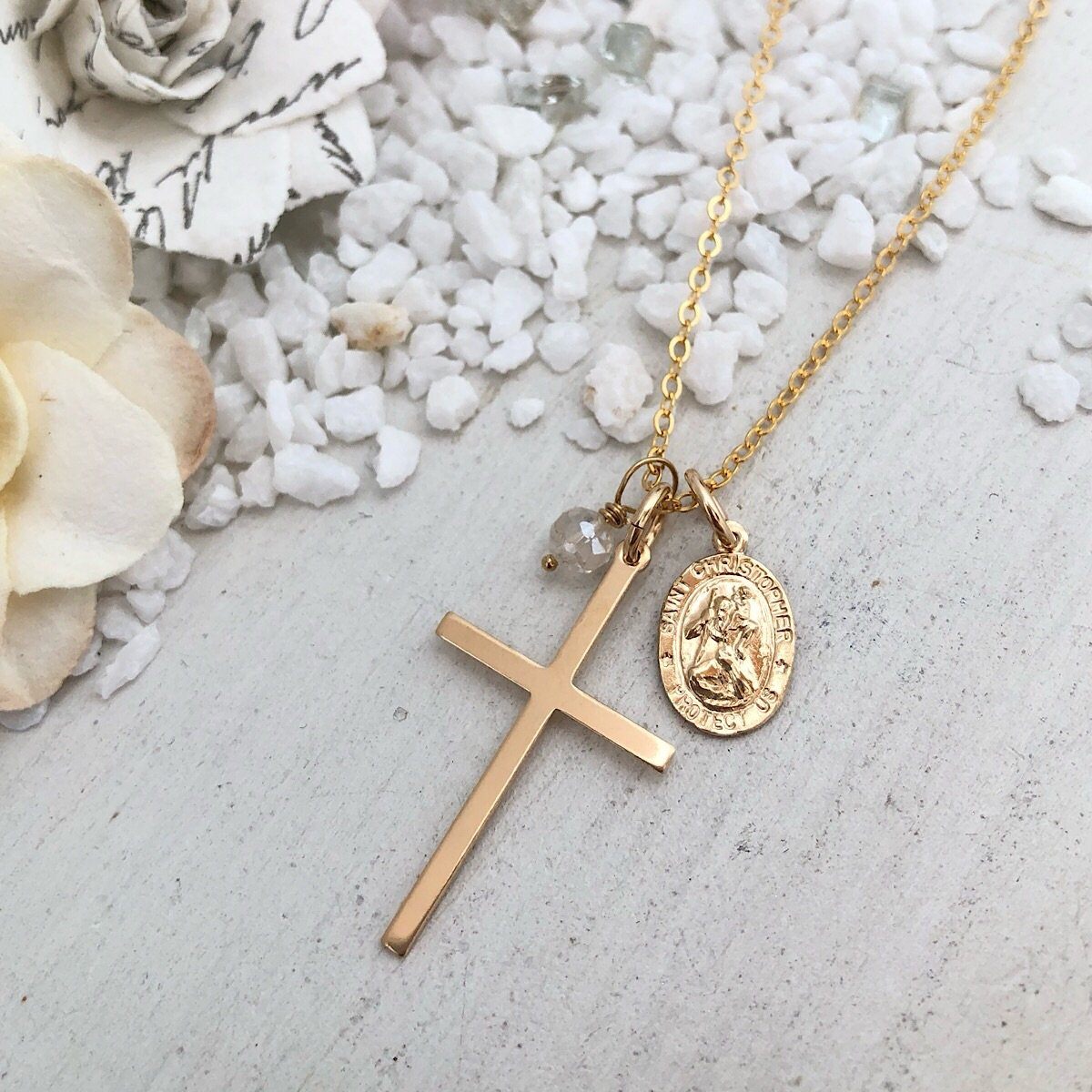 St. Christopher Travelers Charm Necklace  - IsabelleGraceJewelry