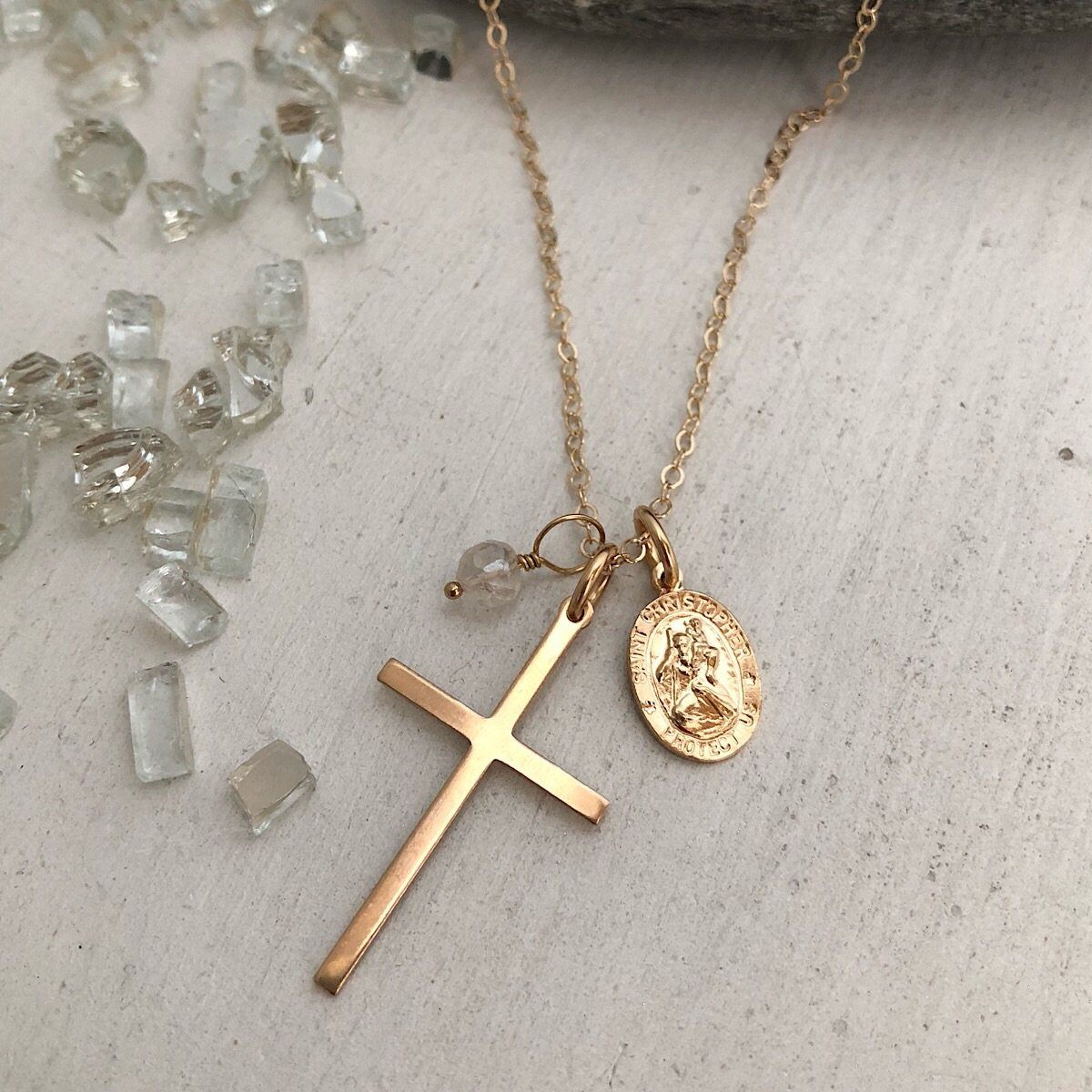 St. Christopher Travelers Charm Necklace  - IsabelleGraceJewelry